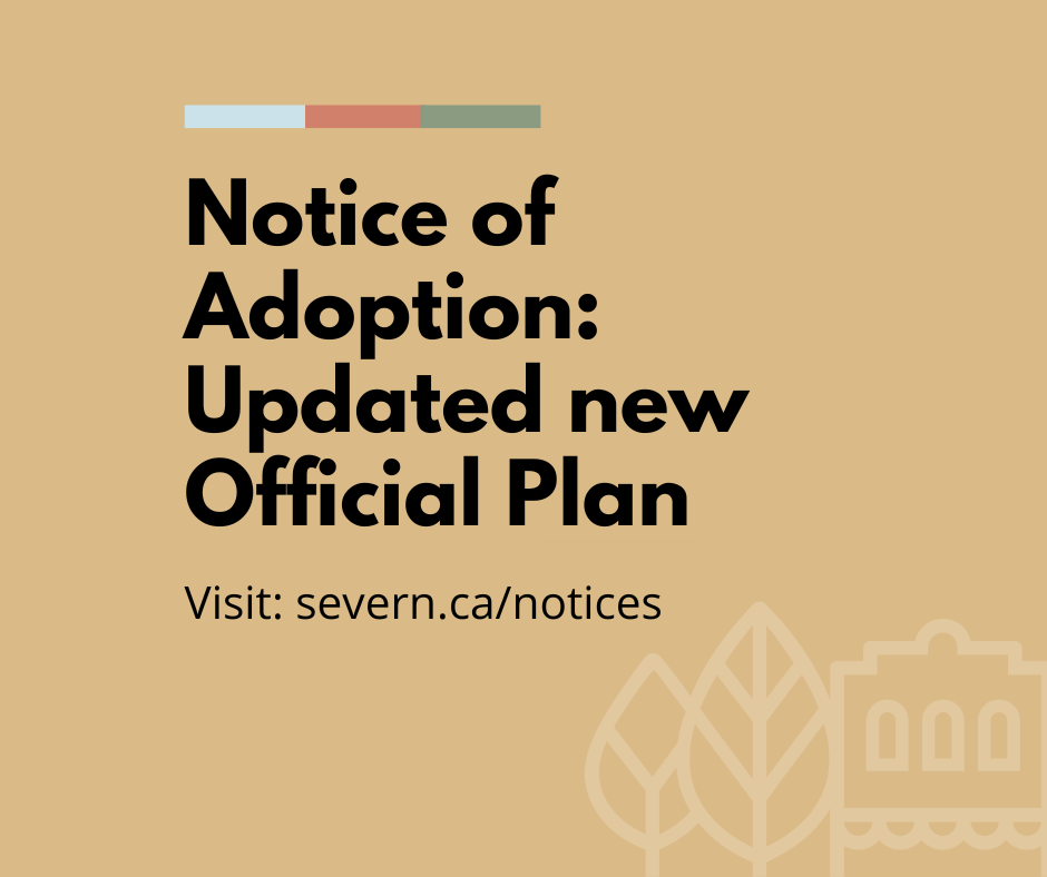 Notice of adoption for the updated new Official Plan