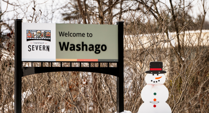 Welcome to Washago sign